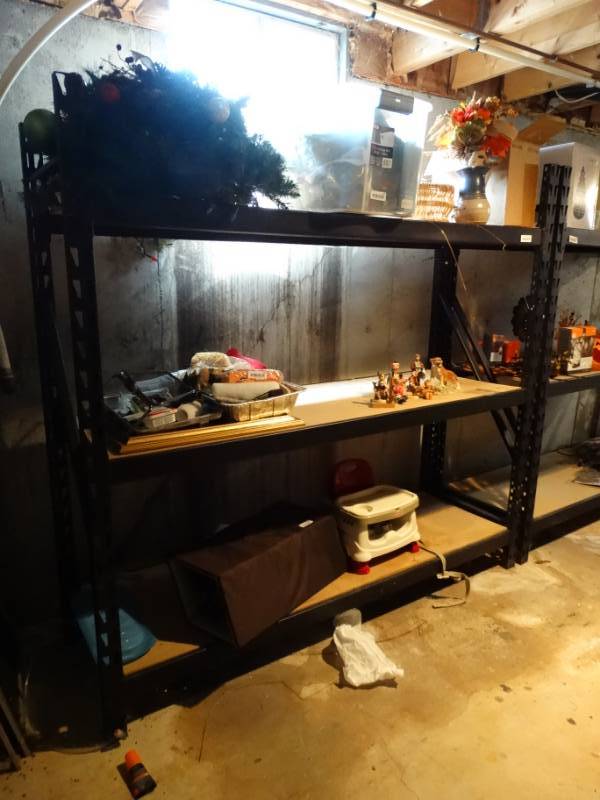 lot 737 image: Nice Heavy duty warehouse garage style shelving unit