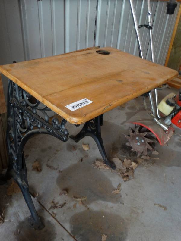 lot 928 image: Vintage school desk.
