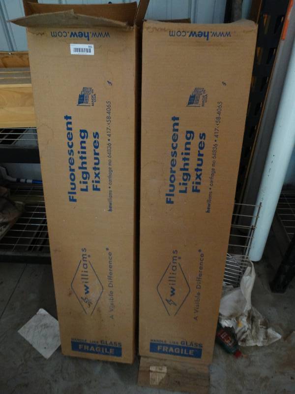 lot 961 image: 2 shop light fixtures in boxes