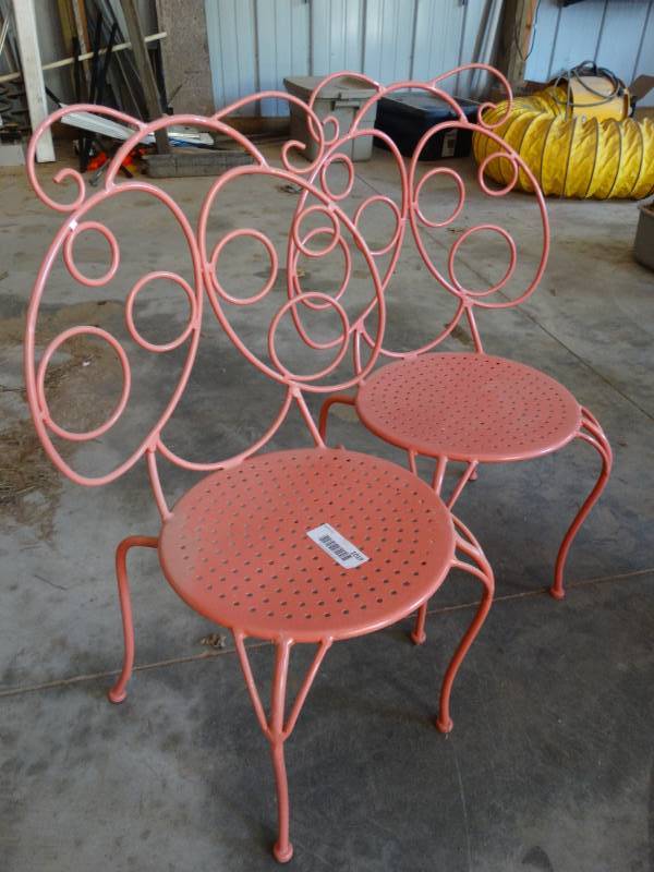 lot 1019 image: 2 metal lady bug chairs