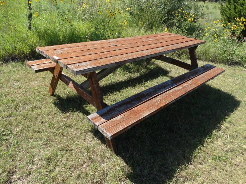 lot 1047 image: Wood Picnic table