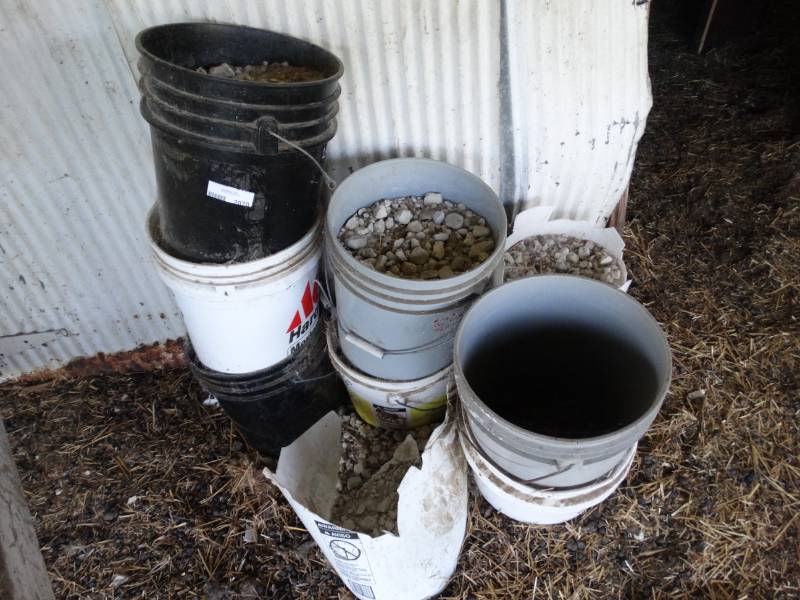 lot 2070 image: Several buckets of landscape rock