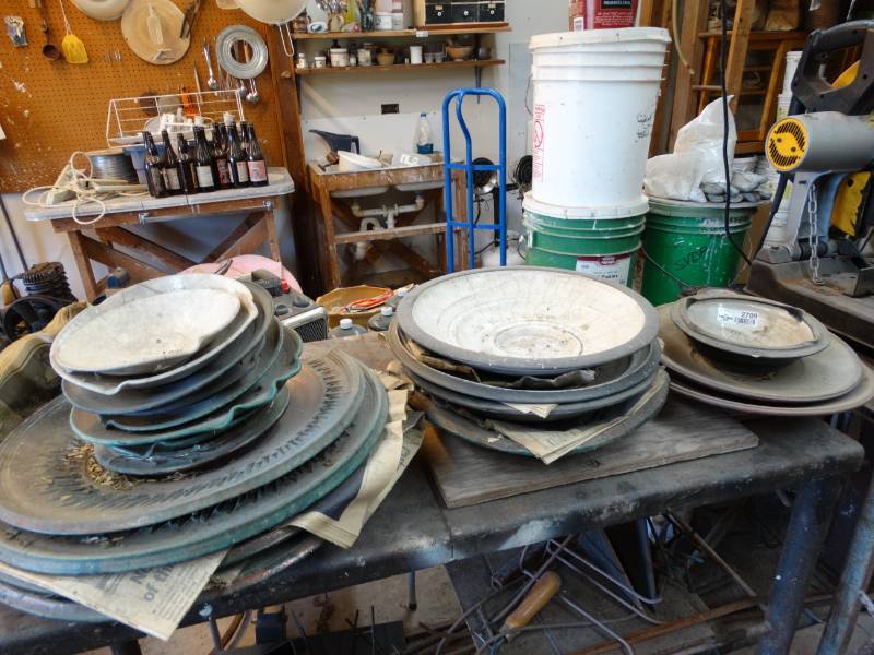 lot 2709 image: Large lot of handmade bowls