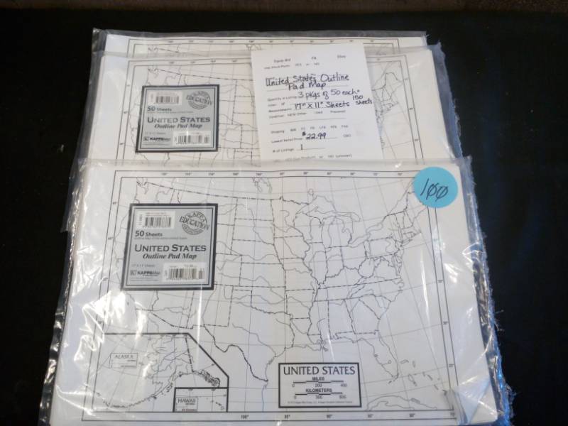 lot 100 image: United States Outline Map Pad