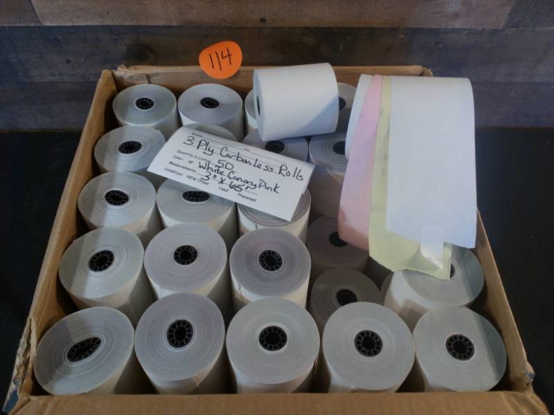 lot 114 image: 3 Ply Carbonless Rolls
