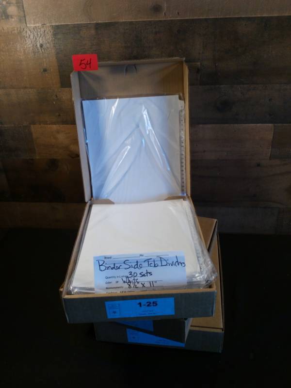 lot 58 image: Binder Side Tab Dividers