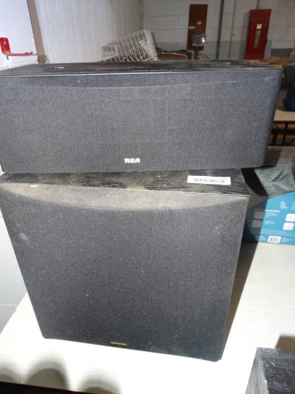 lot 613 image: 2- RCR speakers different size.