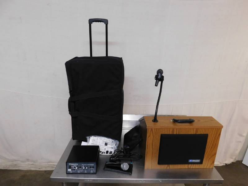 lot 2084 image: Amplivox Portable Sound System with 3 Microphones