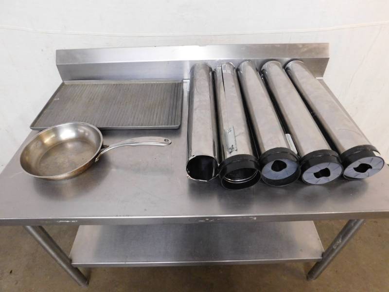 lot 2137 image: Skillet and Stainless Steel Cup Dispensers