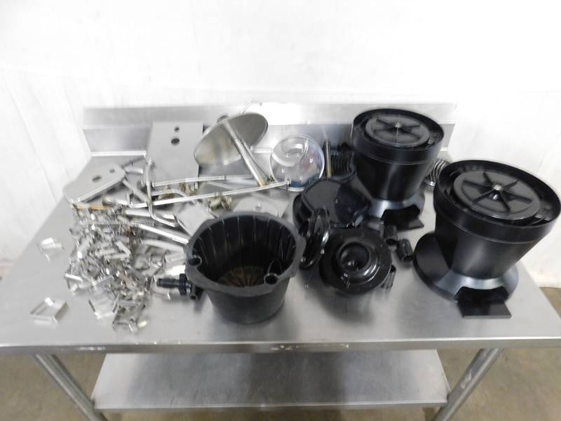 lot 2173 image: Stainless Steel Pump, Table Cloth Clips, and Beverage Parts