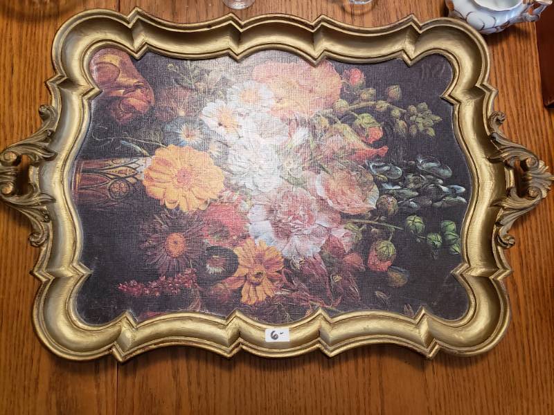 lot 1848 image: Decorative Painted Serving Tray