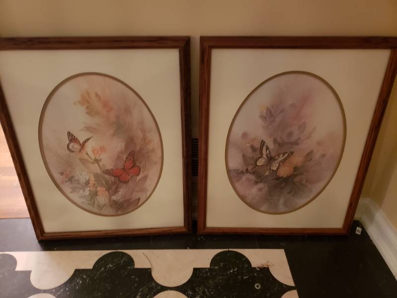 lot 1872 image: 2 Portraits of Butterflys