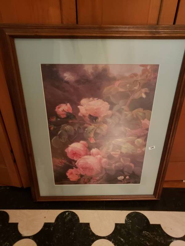 lot 1876 image: Rose Bushes Wall Decor