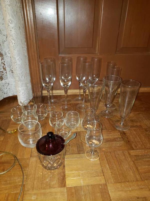 lot 1885 image: Champagne Glasses and Candle Holders
