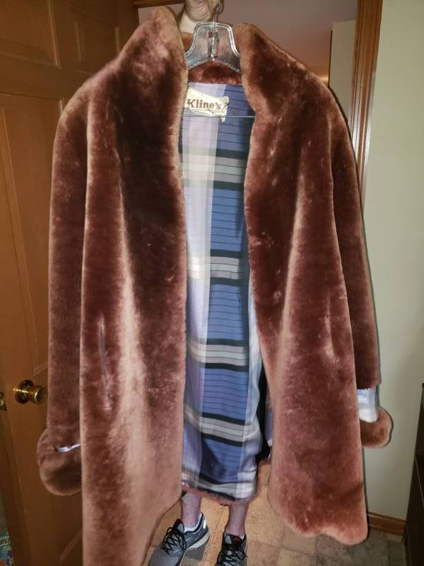 lot 1908 image: Klines Winter Coat with Plaid Lining