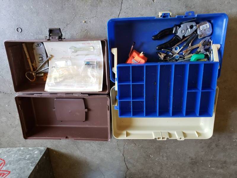 lot 1999 image: Lot of Fishing Tackle Boxes
