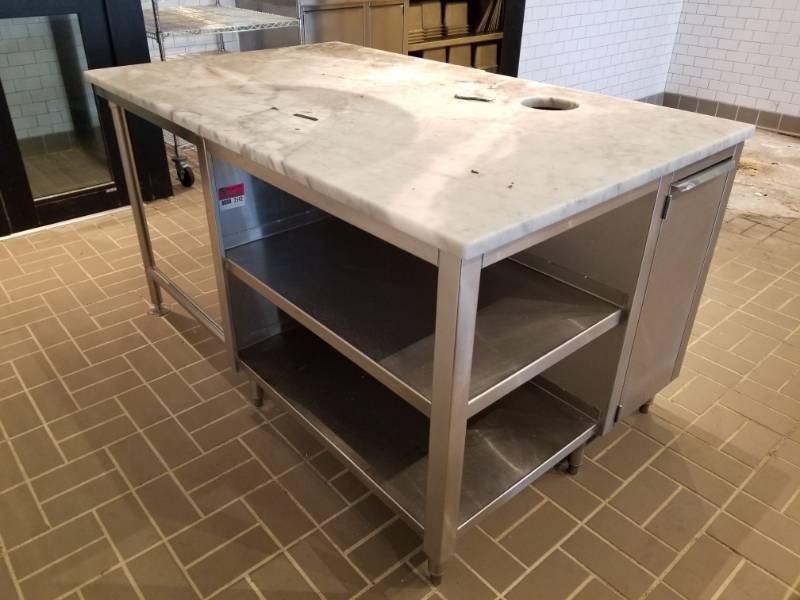 lot 2542 image: Stone Prep Table
