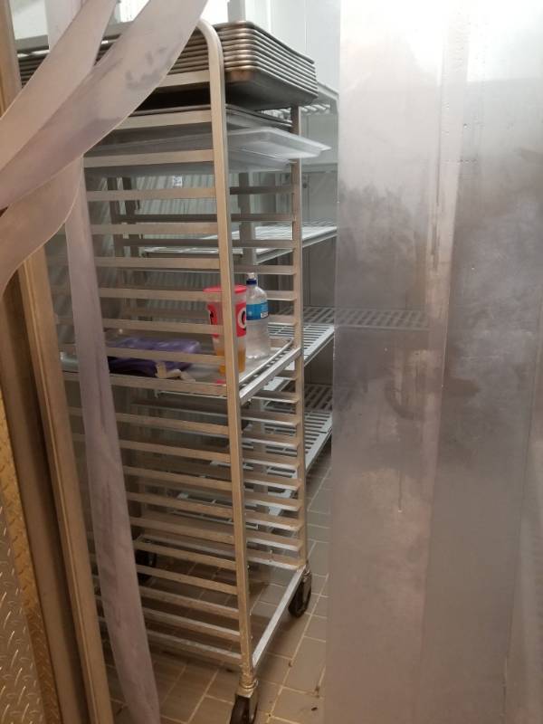 lot 2557 image: Rolling Sheet Pan Rack With 12 Pans