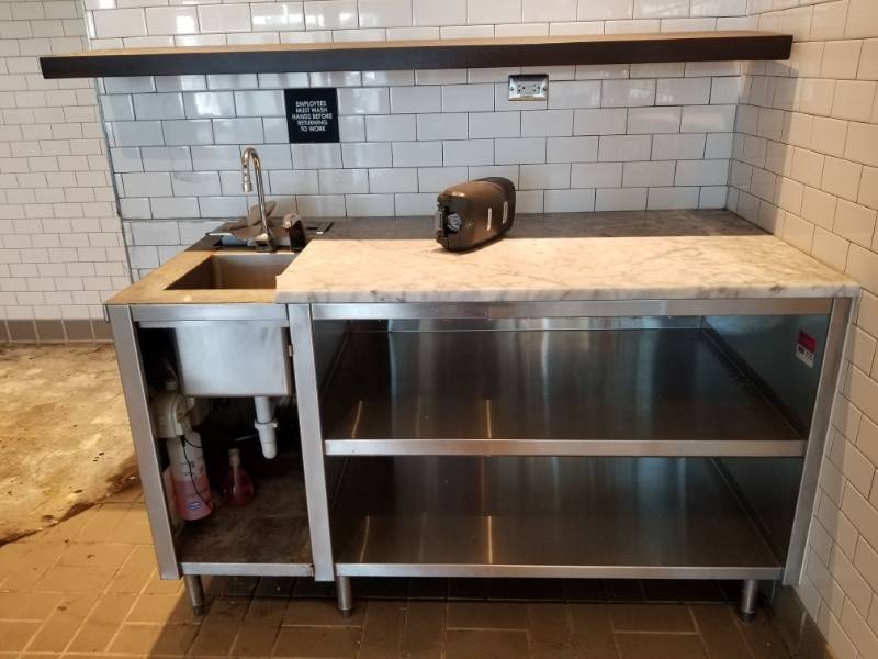 lot 2570 image: Prep Table With Sink