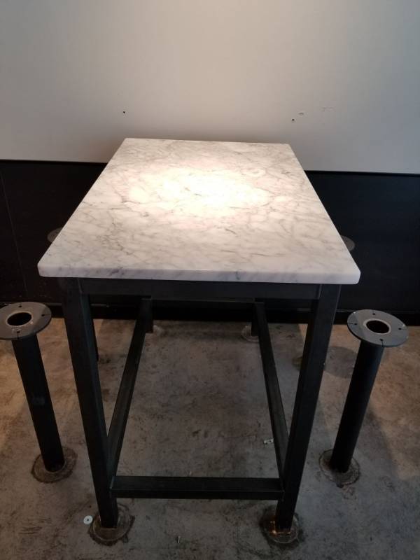 lot 2577 image: Iron and Stone High Top Table