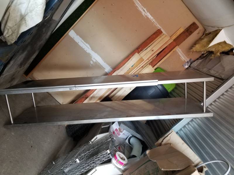 lot 2515 image: Stainless Steel Overshelf With Ticket Rails