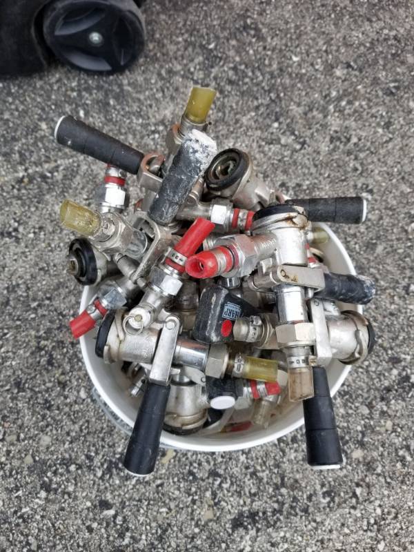 lot 2532 image: Bucket of Beer Taps