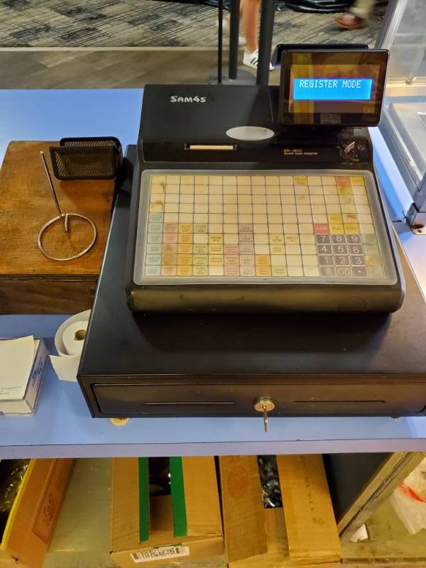 lot 1791 image: Sam4s Cash Register and Cash Drawer