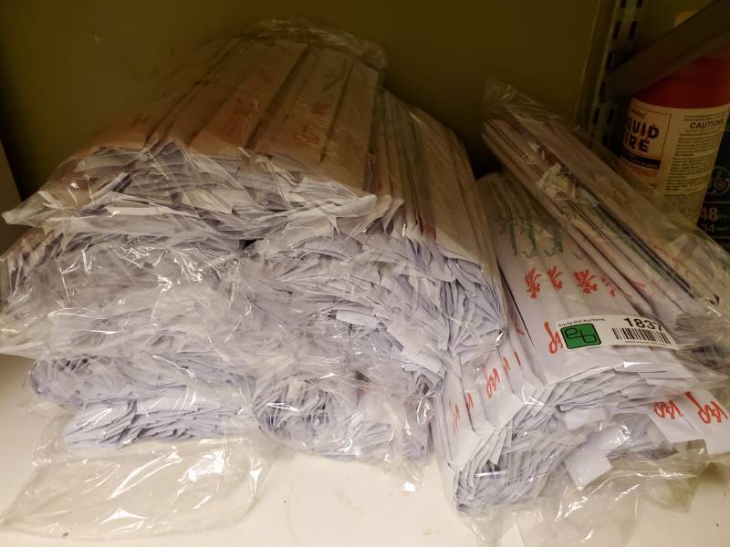 lot 1837 image: Lot of Individually Wrapped Chop Sticks