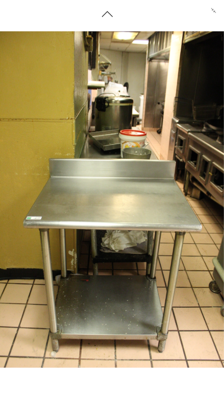 lot 1794 image: SS Half Size Work Table w Undershelf