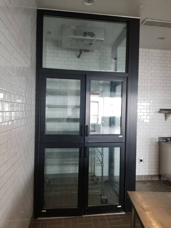 lot 2590 image: Glass Refrigerator Enclosure