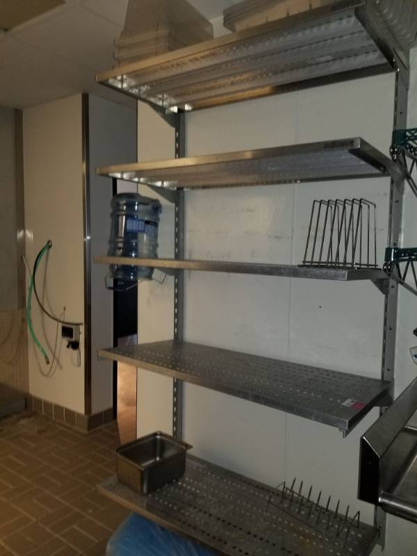 lot 2603 image: Metal Wall Mount Shelving