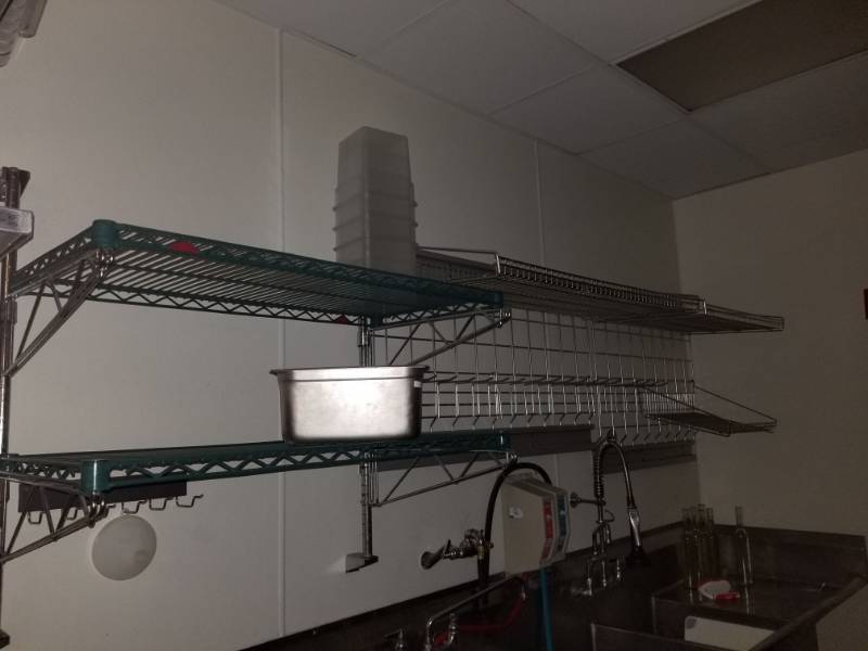 lot 2605 image: 3 Metal Shelving Units
