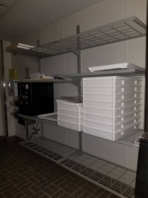 lot 2607 image: Metal Wall Mount Shelving Unit