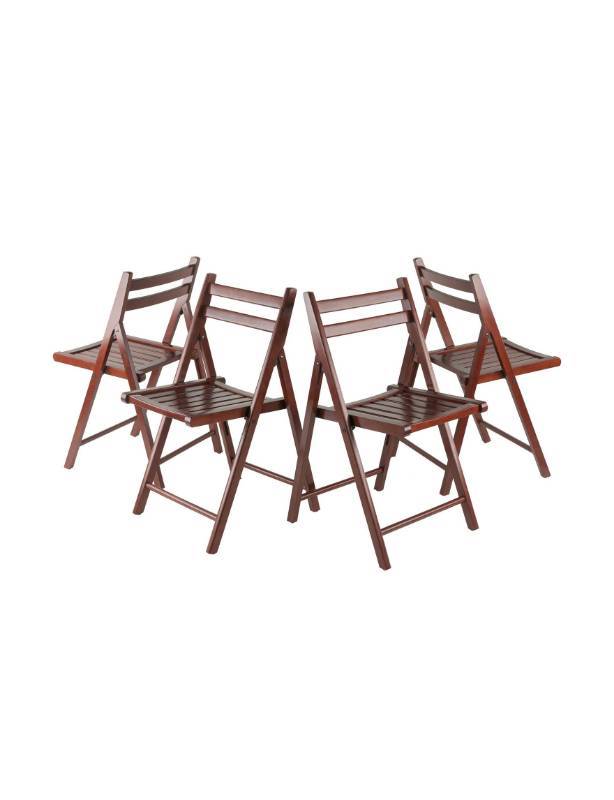 lot 1059 image: Set of 4 Folding Chairs, Walnut
