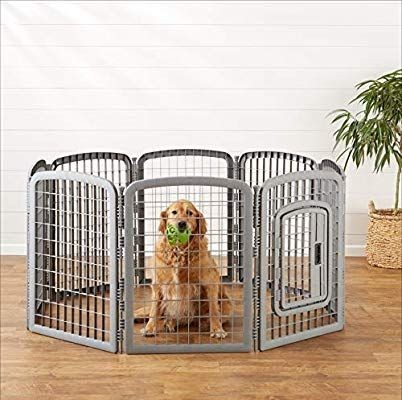 lot 3759 image: AmazonBasics 8-Panel Plastic Pet Pen