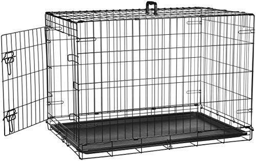 lot 3764 image: AmazonBasics Single Door & Double Door Folding Metal Dog Crate