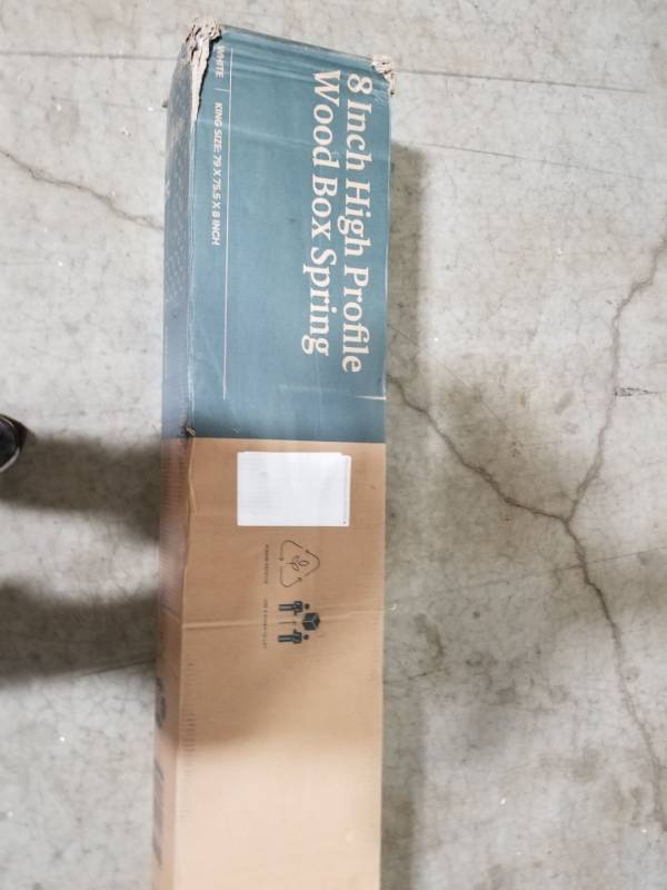 lot 3775 image: Zinus 8 Inch Profile Wood Box Spring  Mattress Foundation, King