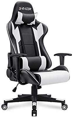 lot 3779 image: Homall Gaming Chair Office Chair High Back Computer Chair PU Leather Desk Chair PC Racing Executive Ergonomic Adjustable Swivel Task Chair with Headrest ll