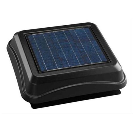 lot 9741 image: Broan 345SOBK Surface Mount Solar Powered Attic Ventilator, 28-Watt, Black