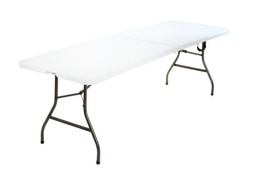 lot 9804 image: Cosco 8 ft Centerfold Table, White