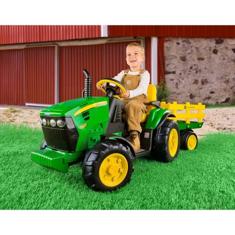 lot 9858 image: Peg Perego John Deere Ground Force 12-volt Tractor Ride-On