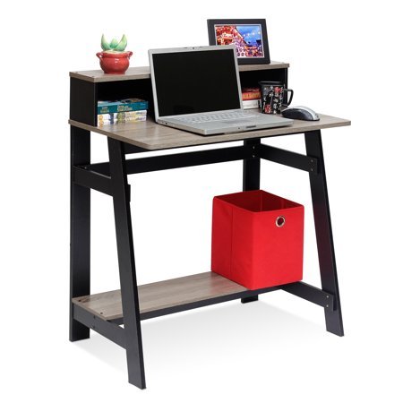 lot 9867 image: Furinno Simplistic Computer Desk with Built-in Hutch