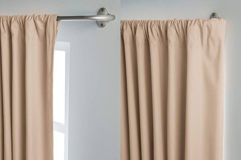 lot 9887 image: Amazonbasics Room-darkening Curtain Rod - 48  To 88 , Nickel 48  To 88