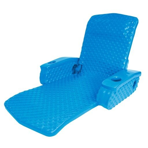 lot 9903 image: Super Soft Adjustable Recliner Pool Lounger - Color Bahama Blue
