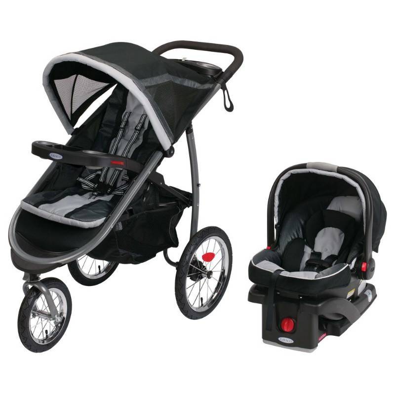 lot 9914 image: Graco FastAction Fold Jogger Stroller & SnugRide Click Connect 35 Car Seat Travel System