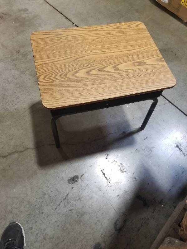 lot 9949 image: Fat Catalog Alt-24101 Adjustable-height Open Front School Oak Black Pack Of 2