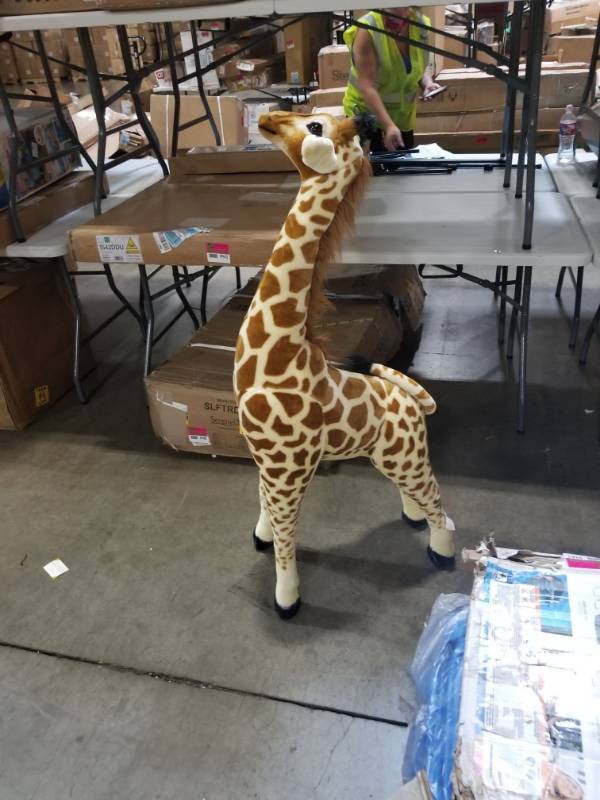lot 9985 image: Adventure Planet Standing Stuffed Giraffe  30.5  Tall Toy Giraffe Soft Cozy Plush  Movable Neck
