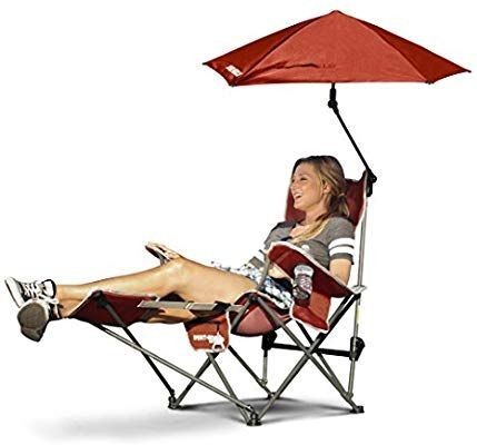 lot 3740 image: Sport-Brella 3-Position Recliner Chair with Removable Umbrella and Footrest �� �� �� �� �� ��