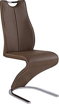 lot 3804 image: Global Furniture Dining Chair, Brown Pu with Cappuccino Trim ��