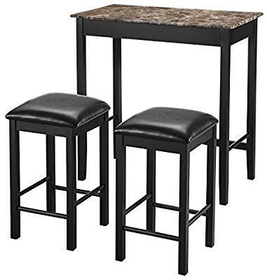lot 3805 image: Dorel Living 3-Piece Devyn Faux Marble Pub Dining�